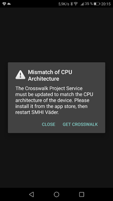 SMHI Error Android