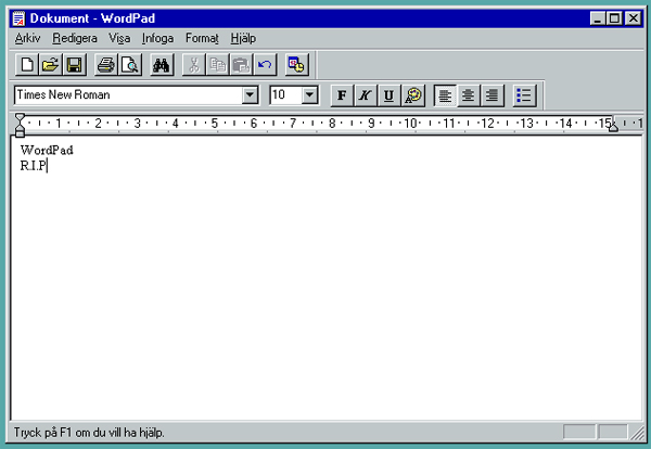 WordPad i Windows 95